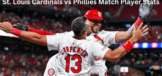 This emage showing a St. Louis Cardinals vs Phillies Match Player Stats