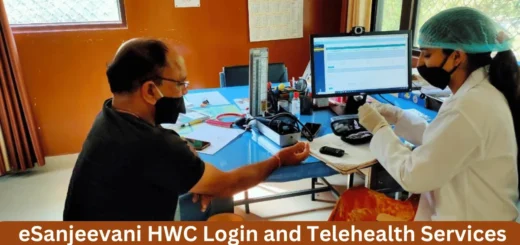 This emage showiing a eSanjeevani HWC Login and Telehealth Services